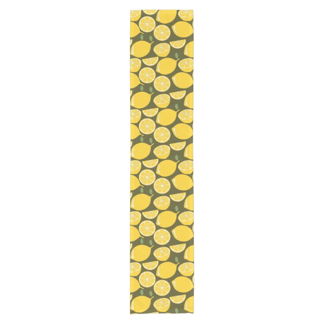 Lemon Yellow Modern Fun Cute Short Table Runner (Front)