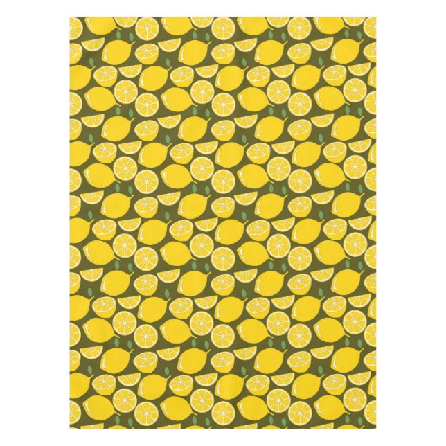 Lemon Yellow Modern Fun Cute Tablecloth (Front)