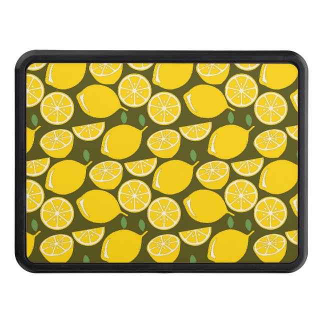 Lemon Yellow Modern Fun Cute Trailer Hitch Cover (Front)