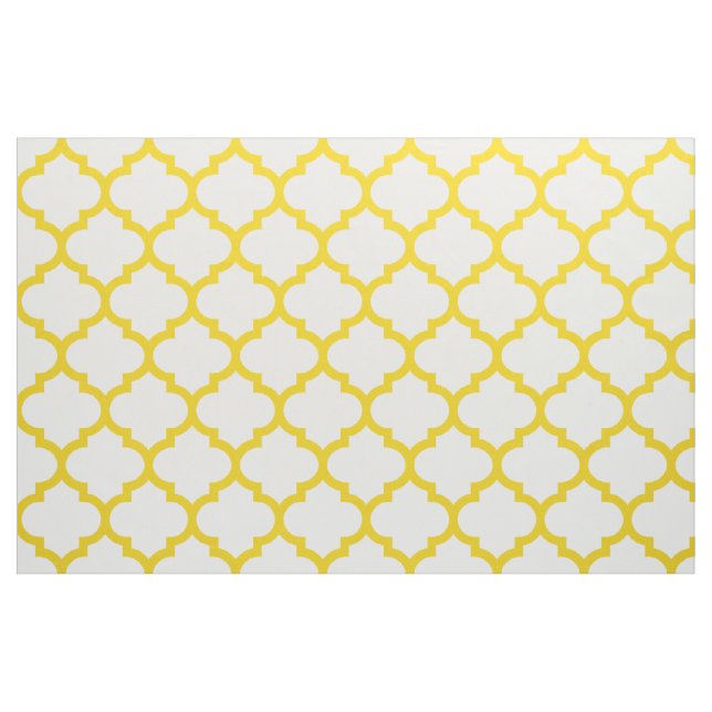 Lemon Yellow Moroccan Trellis Pattern Fabric (Fat Quarter)