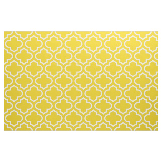 Lemon Yellow Moroccan Trellis Pattern Fabric 02 (Yard)