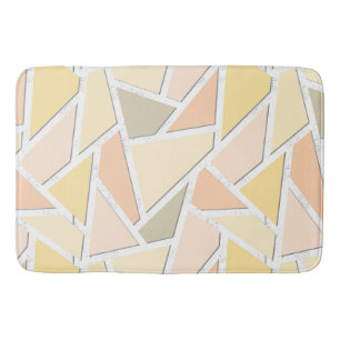 Lemon yellow mosaic pattern bath mat