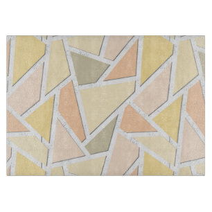 Lemon yellow mosaic pattern cutting board