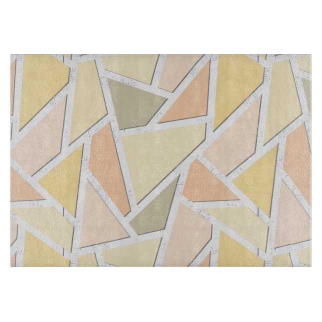 Lemon yellow mosaic pattern cutting board (Front)
