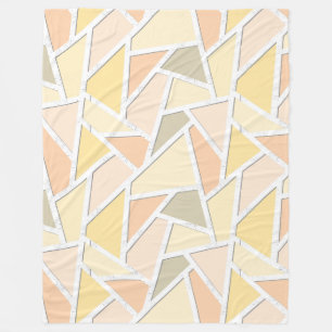 Lemon yellow mosaic pattern fleece blanket