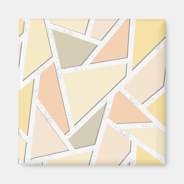 Lemon yellow mosaic pattern magnet (Front)
