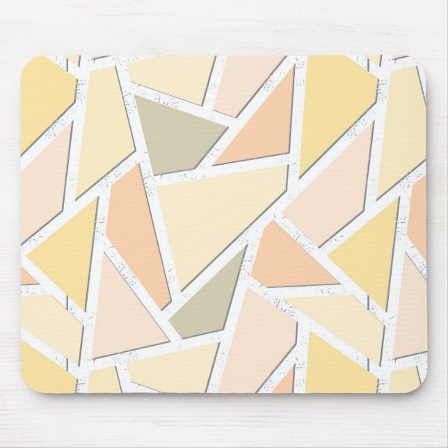 Lemon yellow mosaic pattern mouse pad (Front)