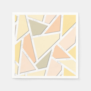 Lemon yellow mosaic pattern napkin