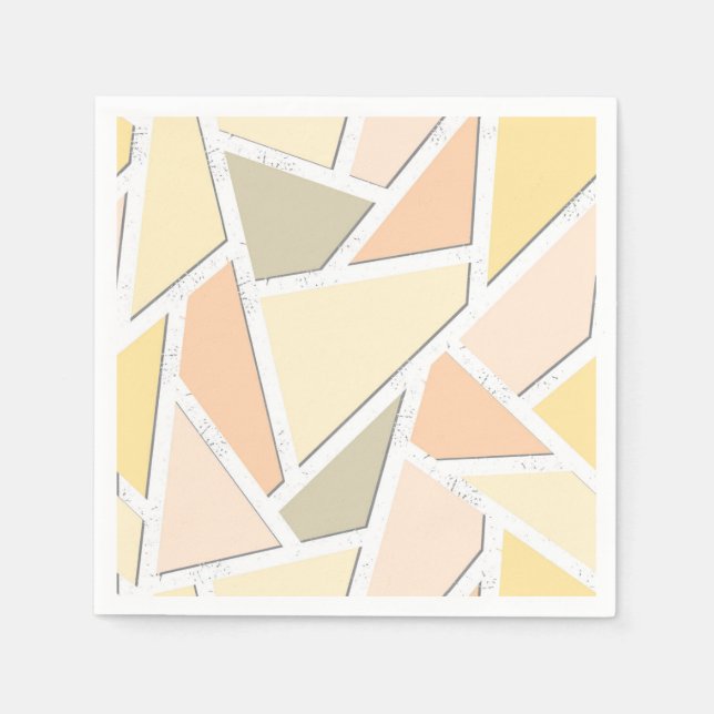 Lemon yellow mosaic pattern napkin (Front)