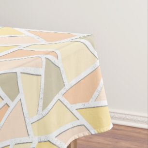Lemon yellow mosaic pattern tablecloth