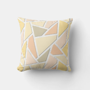 Lemon yellow mosaic pattern throw pillow