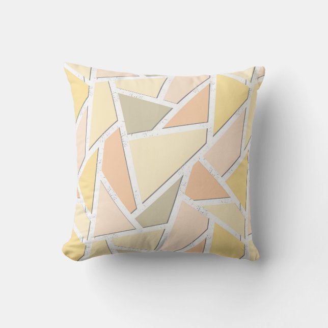 Lemon yellow mosaic pattern throw pillow (Front)