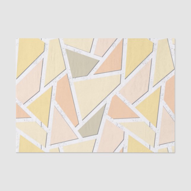 Lemon yellow mosaic pattern tissue paper (Front)