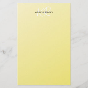 Lemon Yellow Personalized Stationery Paper