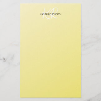 Lemon Yellow Personalized Stationery Paper
