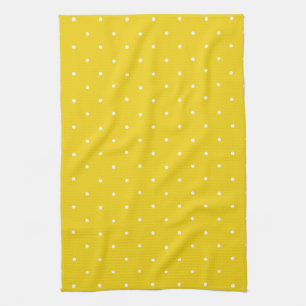 Lemon Yellow Polka Dot Kitchen Towels