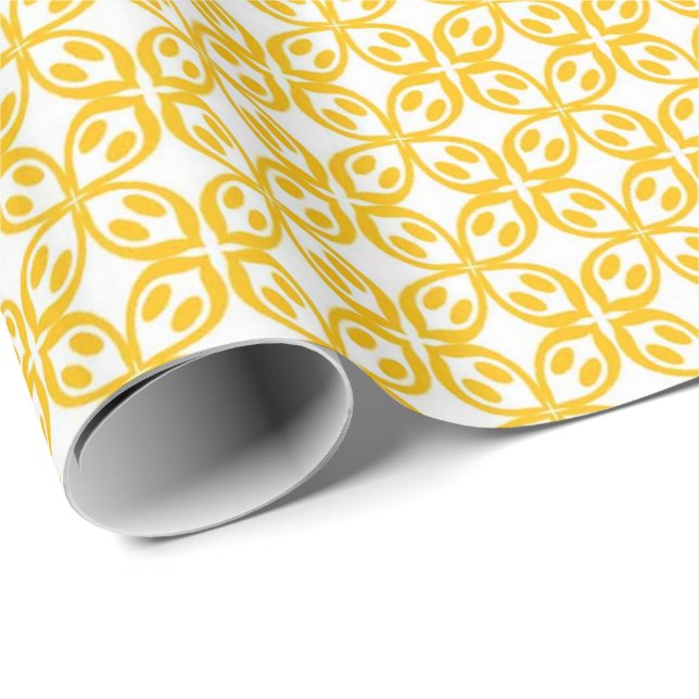 Lemon Yellow Print Wrapping Paper (Roll Corner)