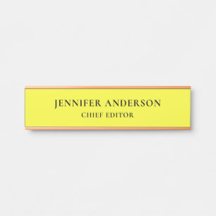 Lemon Yellow Professional Modern Plain Minimalist Door Sign
