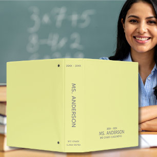 Lemon Yellow School Binder