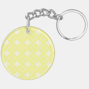 Lemon yellow shippo pattern keychain