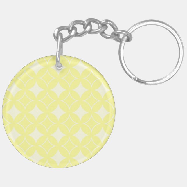 Lemon yellow shippo pattern keychain (Back Left)
