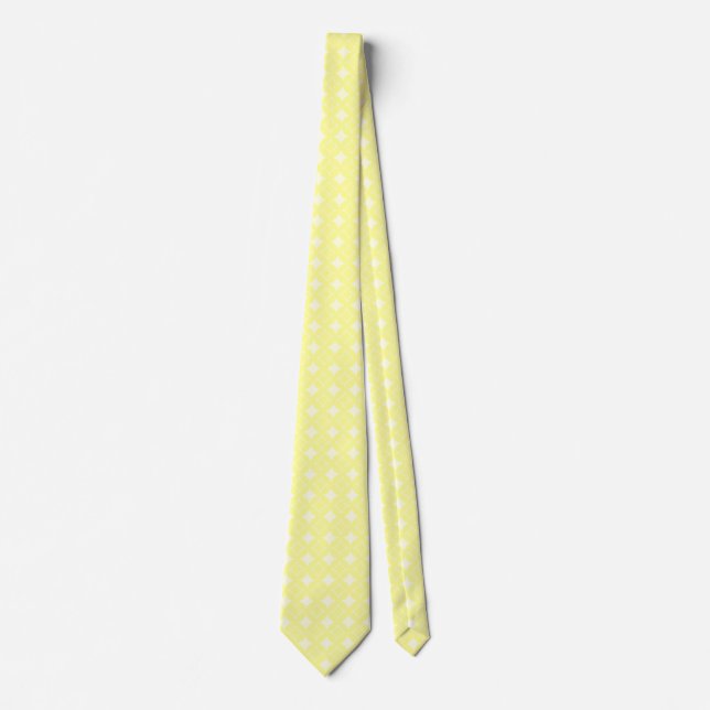 Lemon yellow shippo pattern tie (Front)