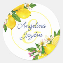 Lemon Yellow Summer Elegant Script Wedding