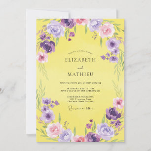 Lemon Yellow Sunny Spring Wedding Invitation