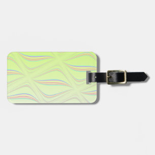 Lemon Yellow Swirly Pattern Luggage Tag