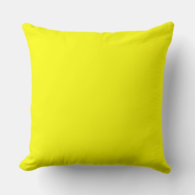 Lemon Yellow Throw Pillow 20" x 20" (Front)