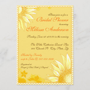 Lemon Zest Yellow Chevron Bridal Shower Invite