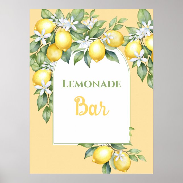Lemonade Bar Birthday Poster (Front)