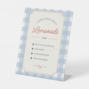 Lemonade Bar Fourth of July Drink Station Party Pedestal Sign