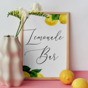 Lemonade Bar Sign   Lemon Wedding Drink Station