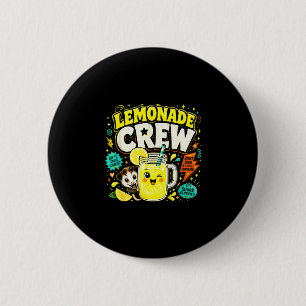 Lemonade crew funny cute kids lemonade stand 2 inch round button