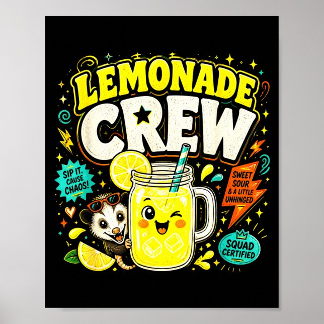 Lemonade crew funny cute kids lemonade stand poster (Front)