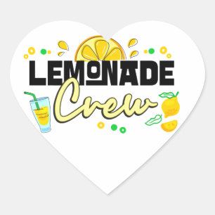 Lemonade Crew Juice Stand Owners Lemon Lovers  Heart Sticker