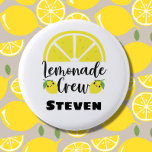 Lemonade Crew Personalized Lemonade Stand 1 Inch Round Button<br><div class="desc">Perfect for all the kids who want to be the CEO of their own lemonade stand.  Get one for each of them and personalize it with their names to let the world know that they are on the Lemonade Crew</div>