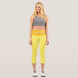 "LEMONADE" - CUSTOM HIGH WAISTED CAPRI LEGGINGS