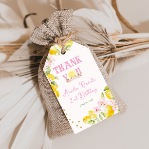 Lemonade Floral Birthday Thank You Gift Tags