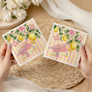 Lemonade Freshly Graduated Lemon Graduation Party Napkin