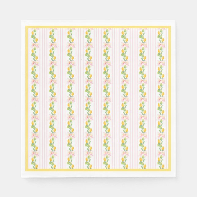 Lemonade lemon birthday napkins grandmillennial (Front)