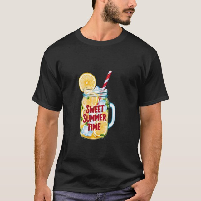 Lemonade lemon slice ice jar sweet summer time nos T-Shirt (Front)