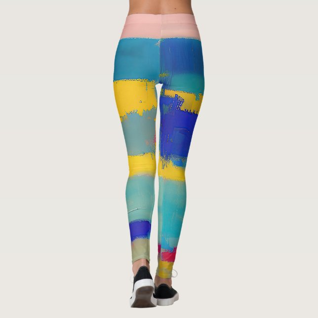 "Lemonade Lullaby" Abstract Art Leggings (Back)