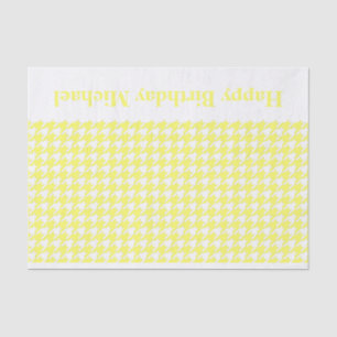 Lemonade Modern Houndstooth w/custom message Tissue Paper