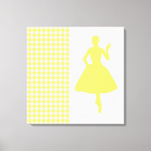 Lemonade Modern Houndstooth w/ fashion Silhouette Canvas Print