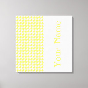 Lemonade Modern Houndstooth with name Canvas Print