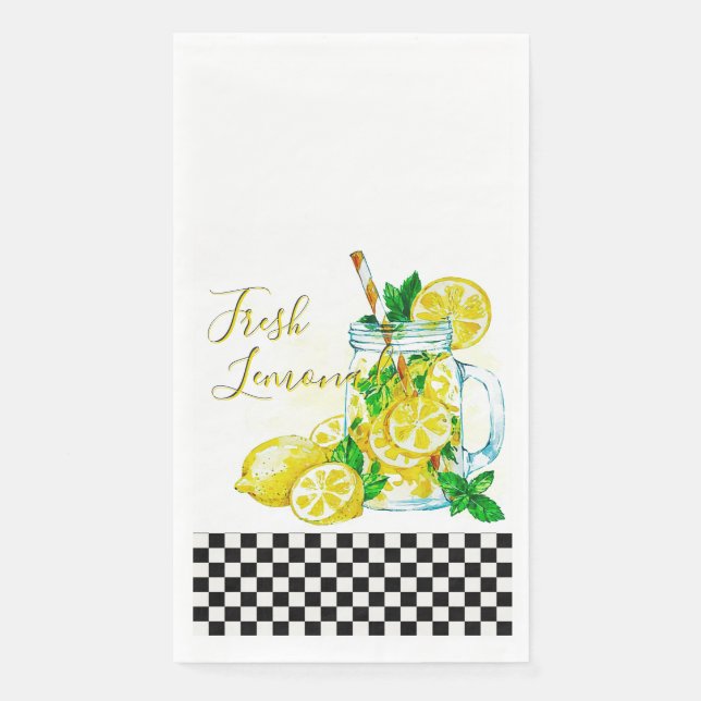 Lemonade  paper guest towels napkin (Front)
