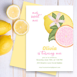 Lemonade rose Invitation de fête d'anniversaire