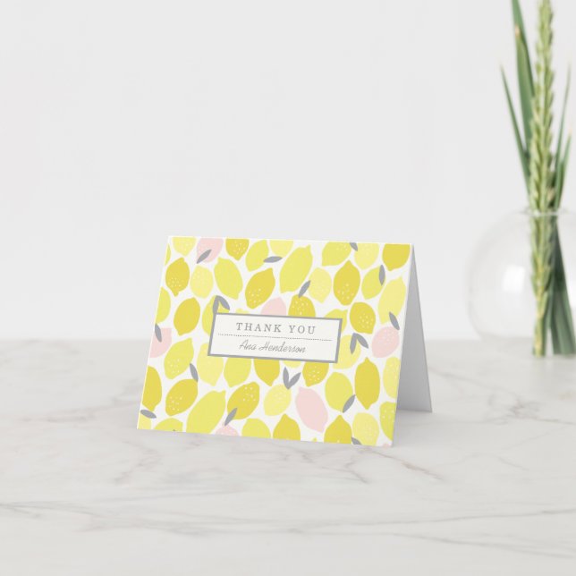 Lemonade rose par Origami Prints Carte de remercie (Devant)